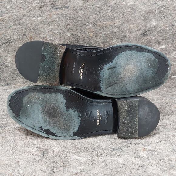 Saint Laurent Lolita Boot Women's Black Lace Leather Size EU 40 US 9 416360 Goth - Picture 6 of 10